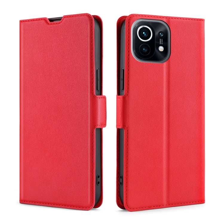 For Xiaomi Mi 11 Ultra-thin Voltage Side Buckle PU + TPU Horizontal Flip Leather Case with Holder & Card Slot