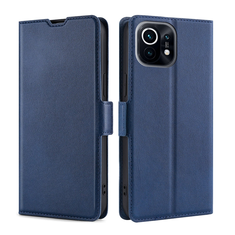 For Xiaomi Mi 11 Ultra-thin Voltage Side Buckle PU + TPU Horizontal Flip Leather Case with Holder & Card Slot