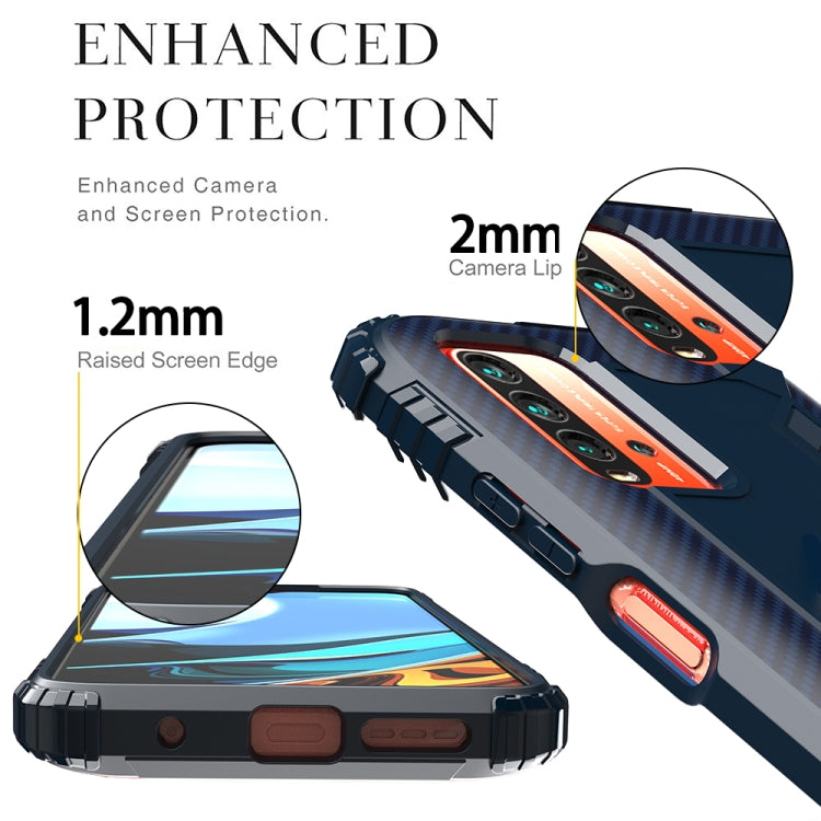 For Xiaomi Redmi 9T / 9 Power Carbon Fiber Protective Case with 360 Degree Rotating Ring Holder
