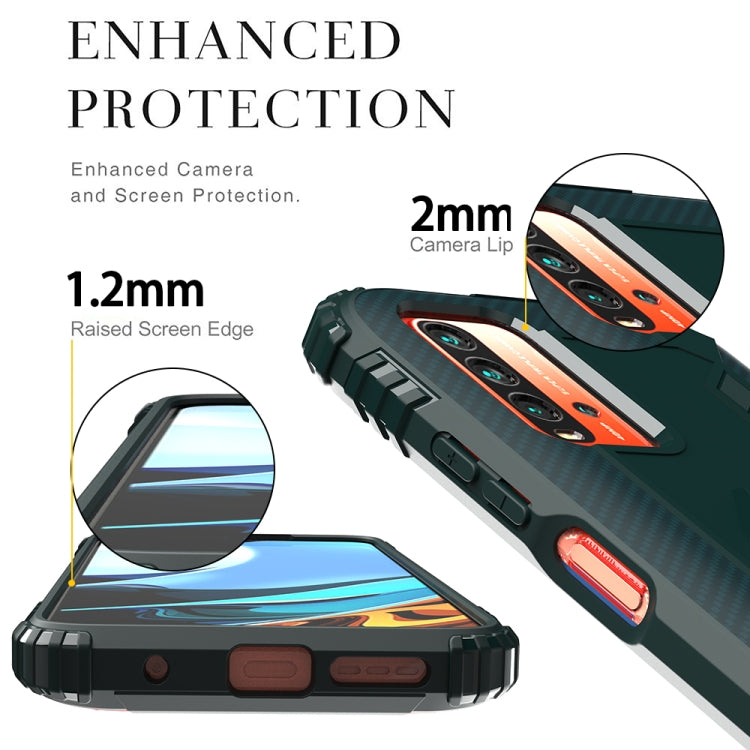 For Xiaomi Redmi 9T / 9 Power Carbon Fiber Protective Case with 360 Degree Rotating Ring Holder