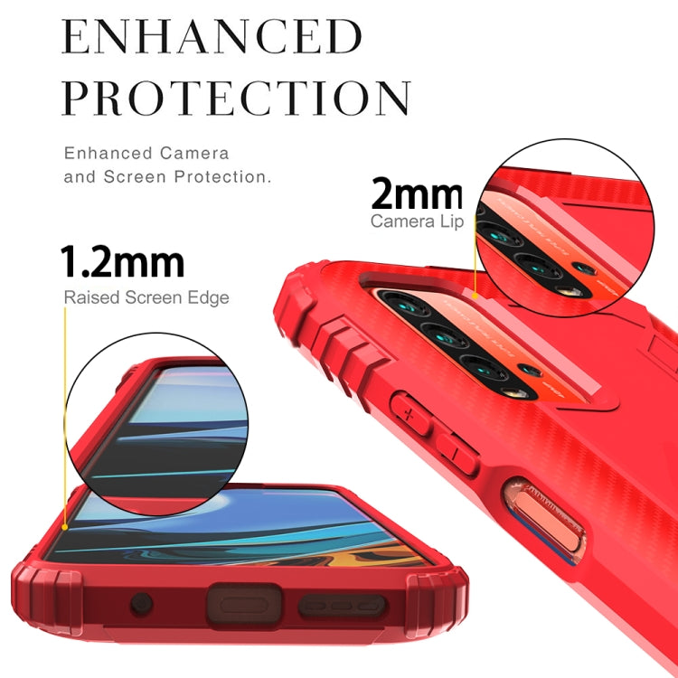 For Xiaomi Redmi 9T / 9 Power Carbon Fiber Protective Case with 360 Degree Rotating Ring Holder