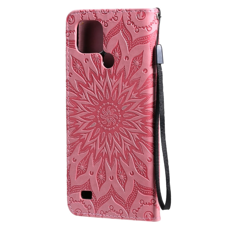 For OPPO Realme C20 / C21 Sun Embossing Pattern Horizontal Flip Leather Case with Card Slot & Holder & Wallet & Lanyard