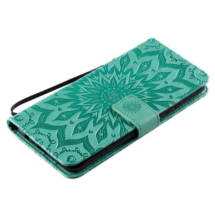 For OPPO Realme C20 / C21 Sun Embossing Pattern Horizontal Flip Leather Case with Card Slot & Holder & Wallet & Lanyard