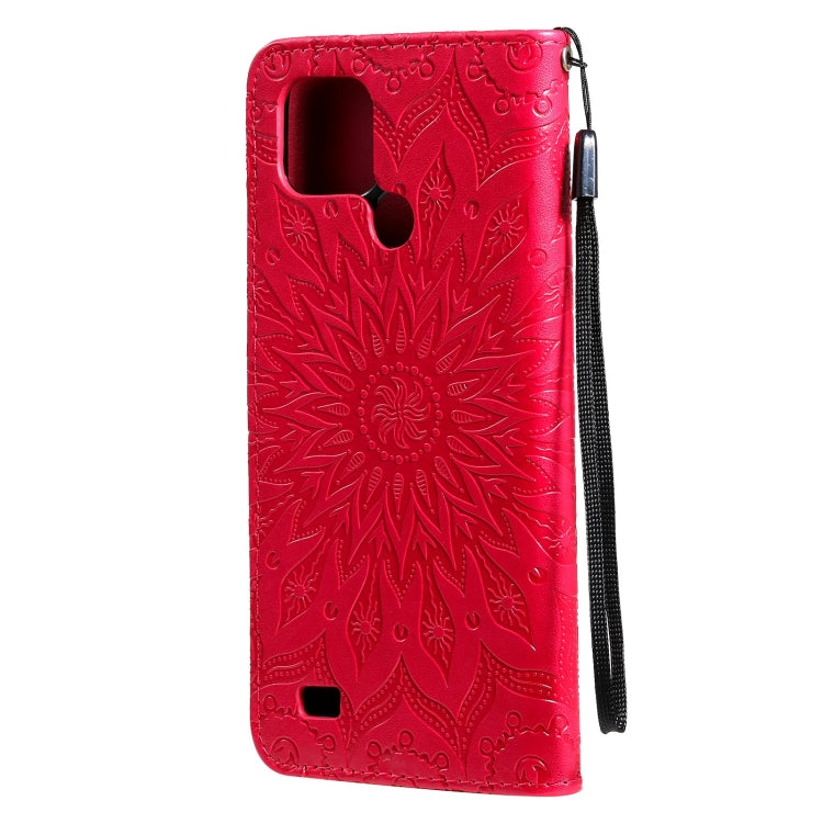 For OPPO Realme C20 / C21 Sun Embossing Pattern Horizontal Flip Leather Case with Card Slot & Holder & Wallet & Lanyard
