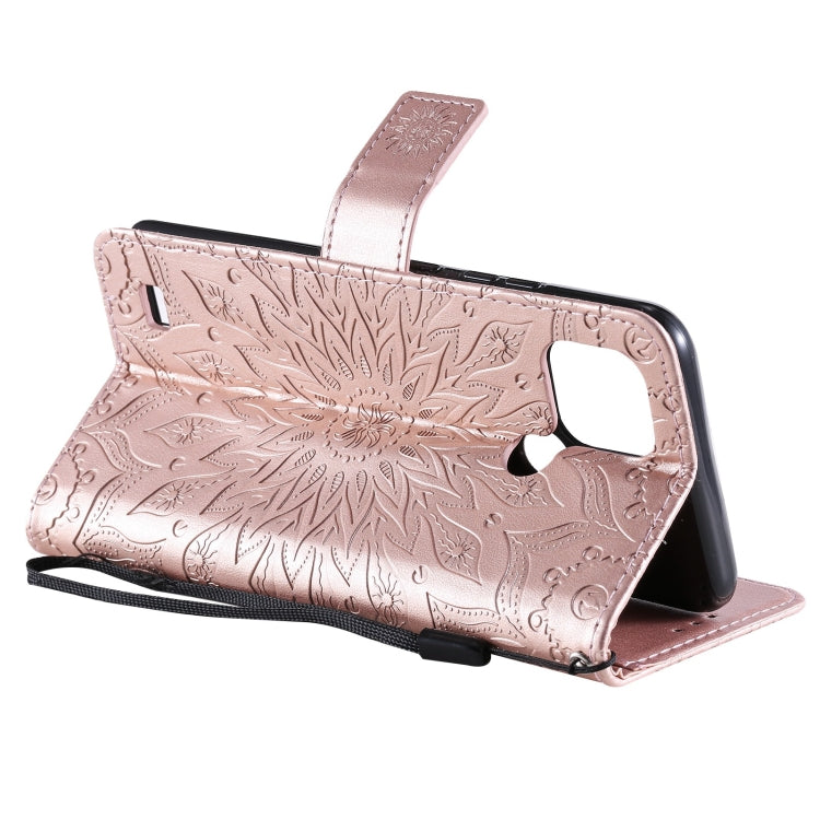 For OPPO Realme C20 / C21 Sun Embossing Pattern Horizontal Flip Leather Case with Card Slot & Holder & Wallet & Lanyard