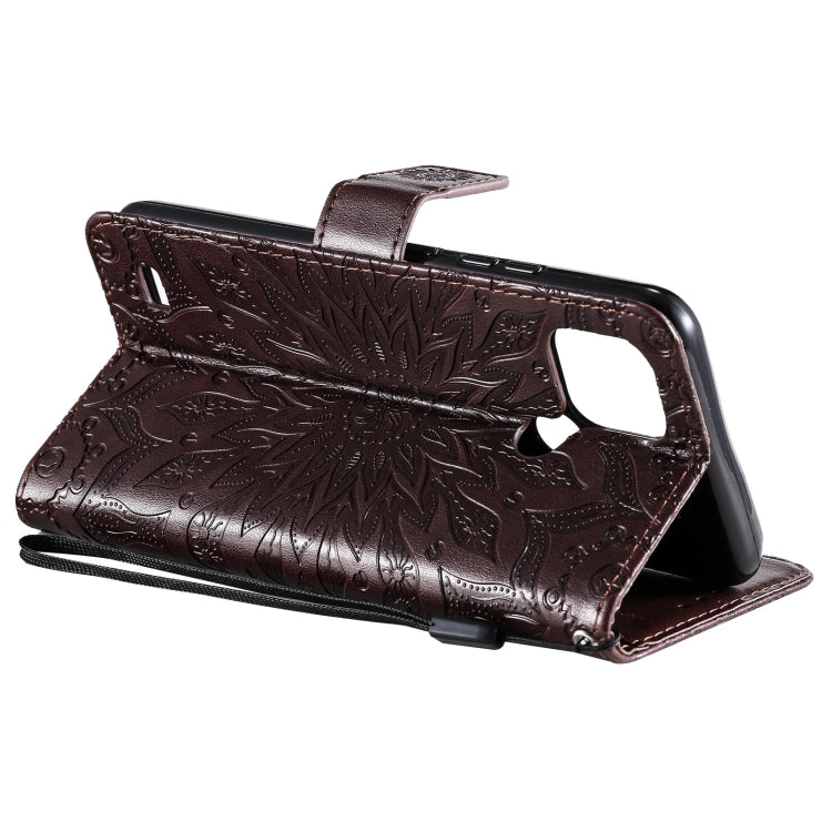 For OPPO Realme C20 / C21 Sun Embossing Pattern Horizontal Flip Leather Case with Card Slot & Holder & Wallet & Lanyard