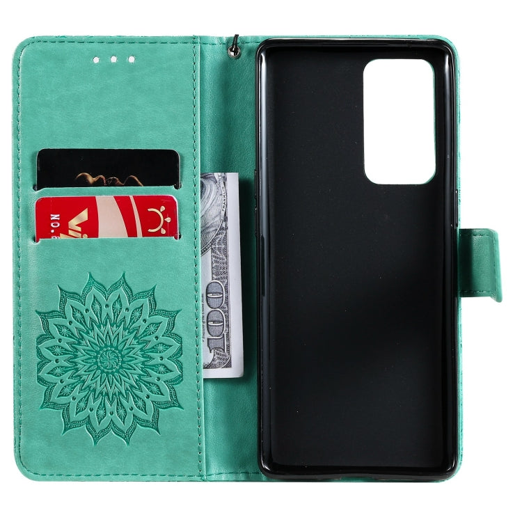 For OPPO Reno6 Pro+ 5G Sun Embossing Pattern Horizontal Flip Leather Case with Card Slot & Holder & Wallet & Lanyard