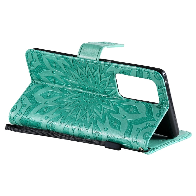 For OPPO Reno6 Pro+ 5G Sun Embossing Pattern Horizontal Flip Leather Case with Card Slot & Holder & Wallet & Lanyard