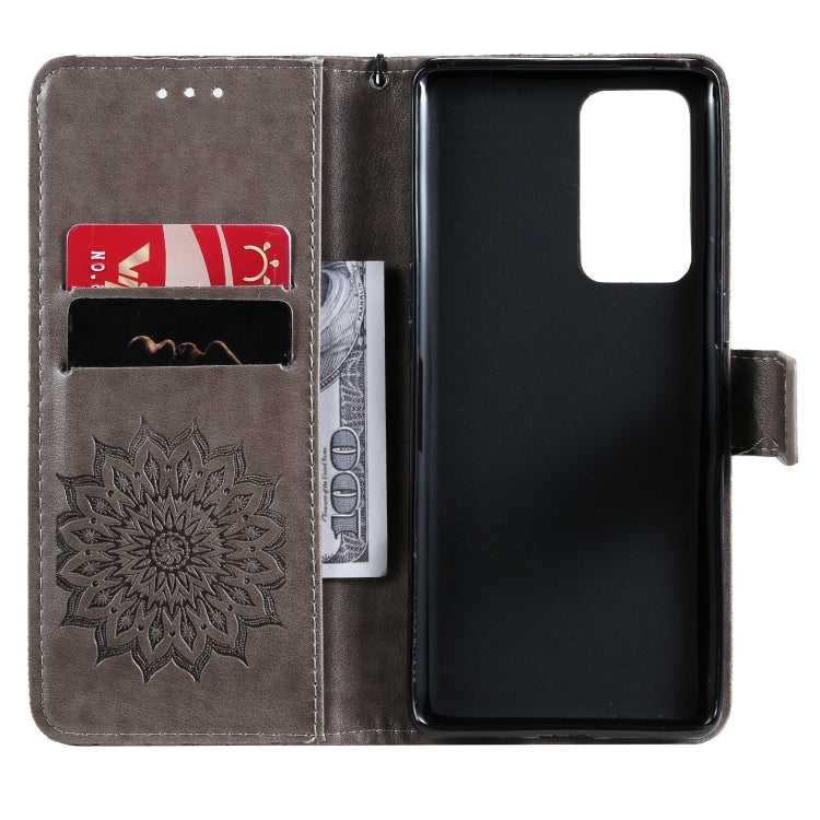 For OPPO Reno6 Pro+ 5G Sun Embossing Pattern Horizontal Flip Leather Case with Card Slot & Holder & Wallet & Lanyard