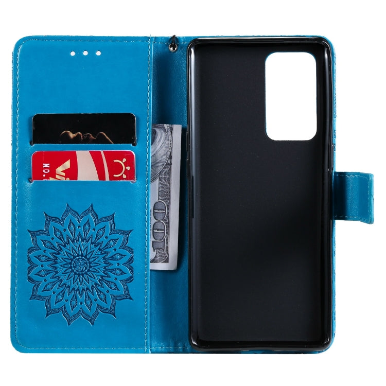 For OPPO Reno6 Pro+ 5G Sun Embossing Pattern Horizontal Flip Leather Case with Card Slot & Holder & Wallet & Lanyard