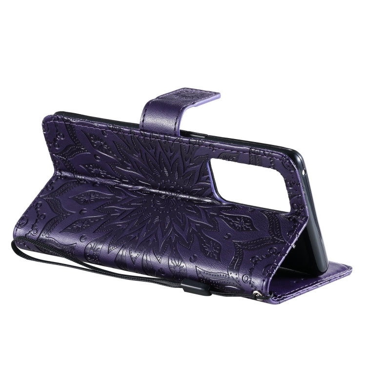 For OPPO Reno6 Pro+ 5G Sun Embossing Pattern Horizontal Flip Leather Case with Card Slot & Holder & Wallet & Lanyard