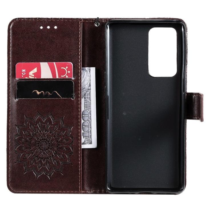 For OPPO Reno6 Pro+ 5G Sun Embossing Pattern Horizontal Flip Leather Case with Card Slot & Holder & Wallet & Lanyard