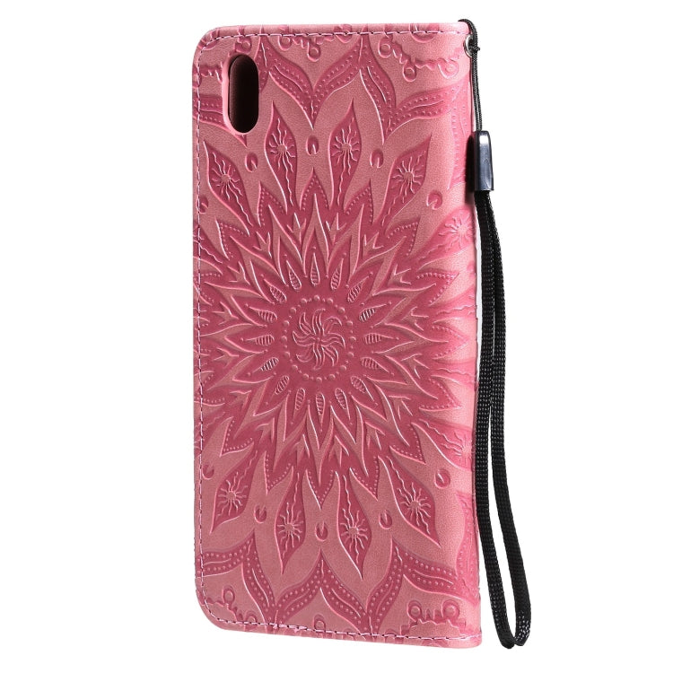 For vivo Y1s / Y90 / Y91C Sun Embossing Pattern Horizontal Flip Leather Case with Card Slot & Holder & Wallet & Lanyard