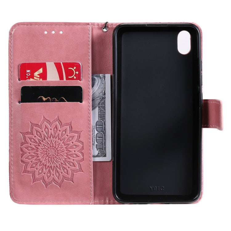 For vivo Y1s / Y90 / Y91C Sun Embossing Pattern Horizontal Flip Leather Case with Card Slot & Holder & Wallet & Lanyard