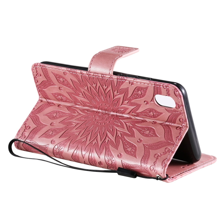 For vivo Y1s / Y90 / Y91C Sun Embossing Pattern Horizontal Flip Leather Case with Card Slot & Holder & Wallet & Lanyard