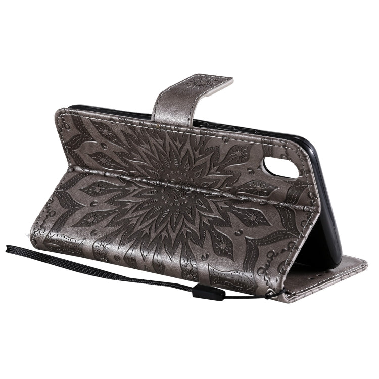 For vivo Y1s / Y90 / Y91C Sun Embossing Pattern Horizontal Flip Leather Case with Card Slot & Holder & Wallet & Lanyard