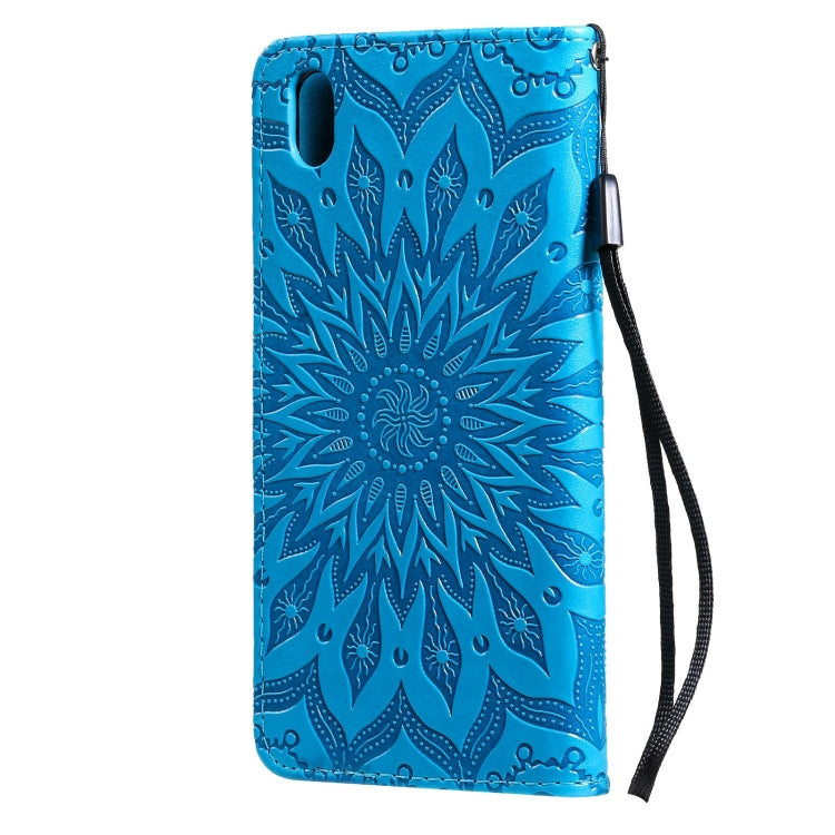 For vivo Y1s / Y90 / Y91C Sun Embossing Pattern Horizontal Flip Leather Case with Card Slot & Holder & Wallet & Lanyard