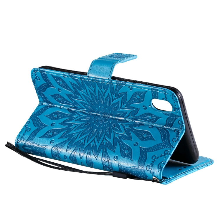 For vivo Y1s / Y90 / Y91C Sun Embossing Pattern Horizontal Flip Leather Case with Card Slot & Holder & Wallet & Lanyard