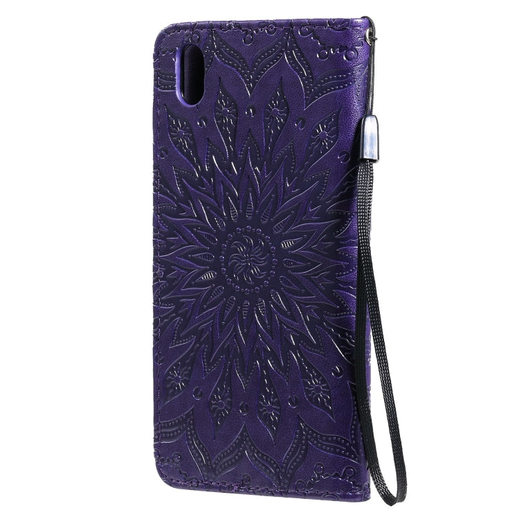 For vivo Y1s / Y90 / Y91C Sun Embossing Pattern Horizontal Flip Leather Case with Card Slot & Holder & Wallet & Lanyard