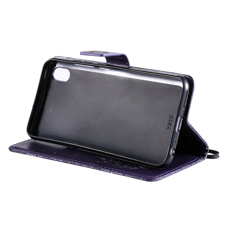 For vivo Y1s / Y90 / Y91C Sun Embossing Pattern Horizontal Flip Leather Case with Card Slot & Holder & Wallet & Lanyard