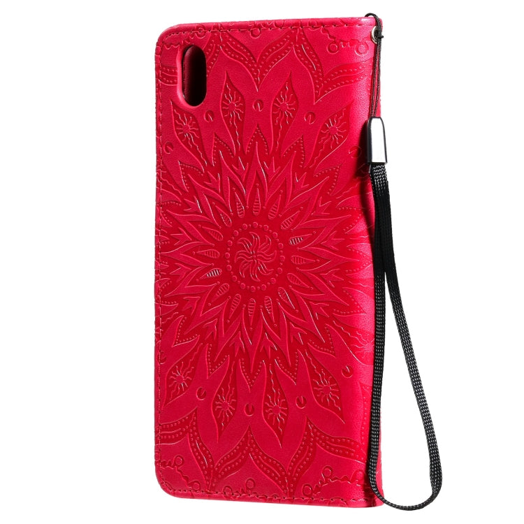 For vivo Y1s / Y90 / Y91C Sun Embossing Pattern Horizontal Flip Leather Case with Card Slot & Holder & Wallet & Lanyard