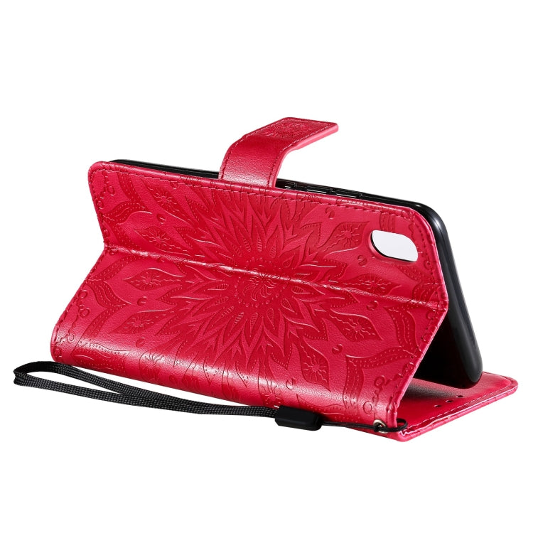 For vivo Y1s / Y90 / Y91C Sun Embossing Pattern Horizontal Flip Leather Case with Card Slot & Holder & Wallet & Lanyard