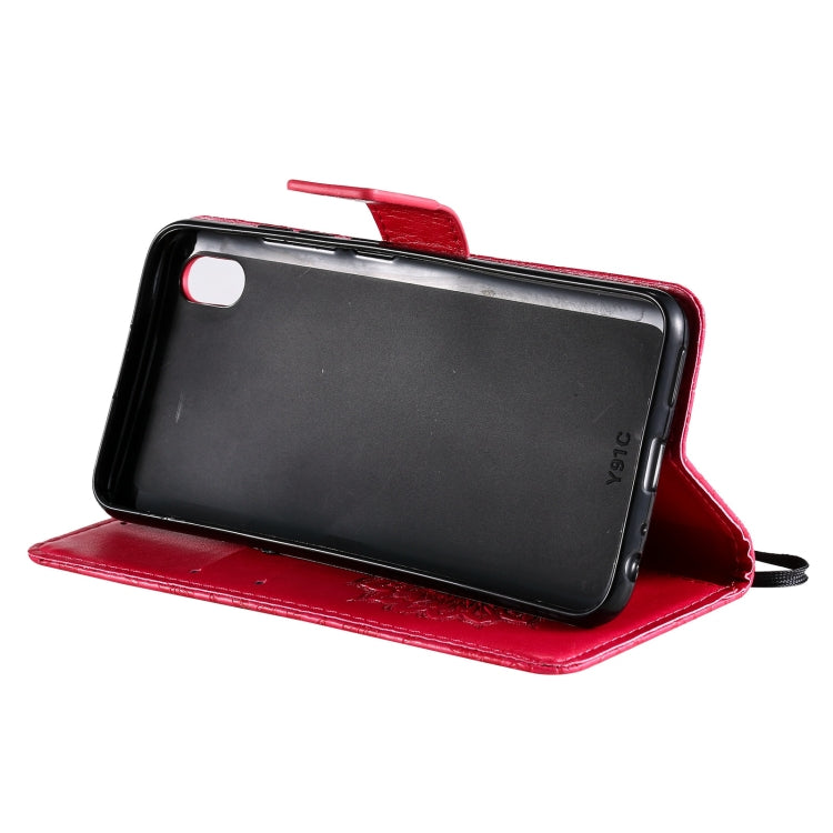 For vivo Y1s / Y90 / Y91C Sun Embossing Pattern Horizontal Flip Leather Case with Card Slot & Holder & Wallet & Lanyard