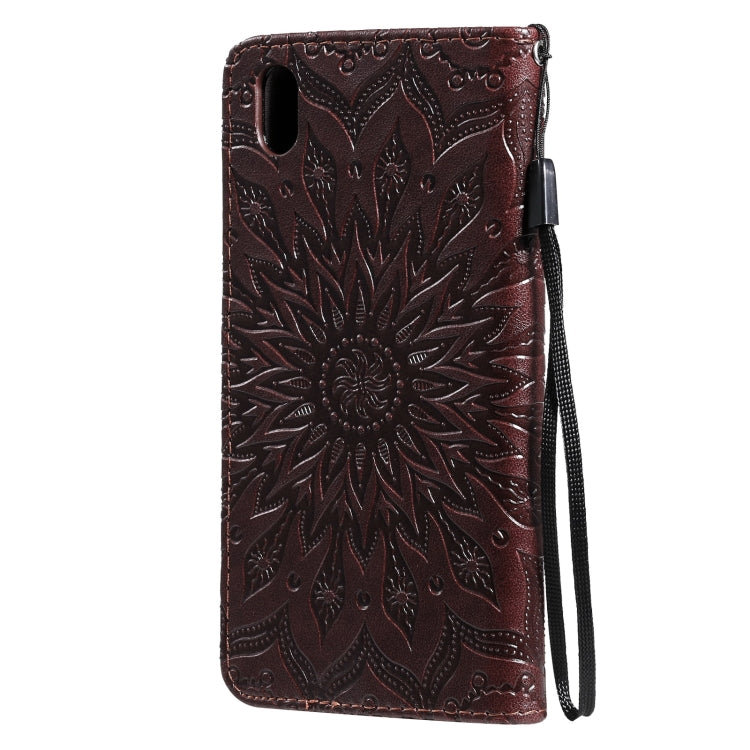 For vivo Y1s / Y90 / Y91C Sun Embossing Pattern Horizontal Flip Leather Case with Card Slot & Holder & Wallet & Lanyard