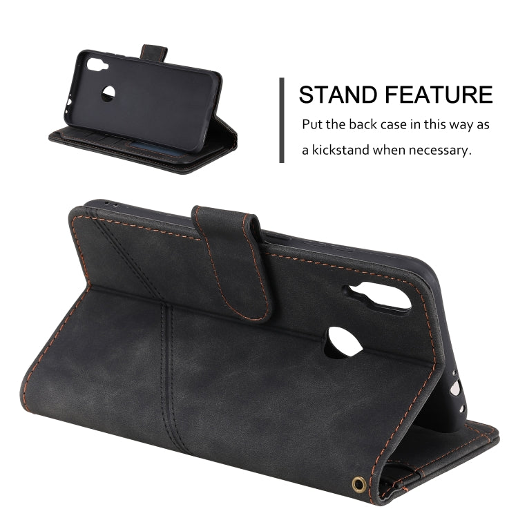 For Xiaomi Redmi Note 7 Skin Feel Business Horizontal Flip PU Leather Case with Holder & Multi-Card Slots & Wallet & Lanyard & Photo Frame