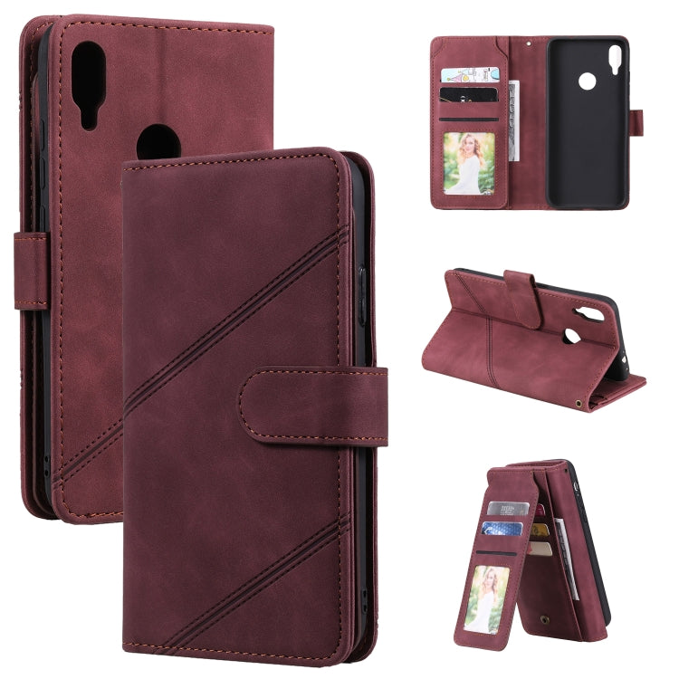 For Xiaomi Redmi Note 7 Skin Feel Business Horizontal Flip PU Leather Case with Holder & Multi-Card Slots & Wallet & Lanyard & Photo Frame