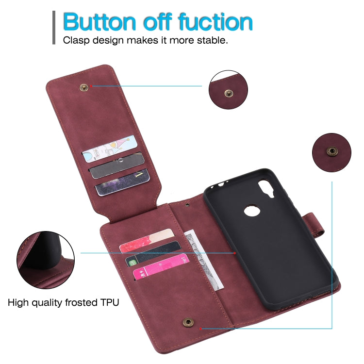 For Xiaomi Redmi Note 7 Skin Feel Business Horizontal Flip PU Leather Case with Holder & Multi-Card Slots & Wallet & Lanyard & Photo Frame