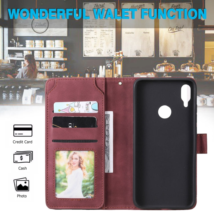 For Xiaomi Redmi Note 7 Skin Feel Business Horizontal Flip PU Leather Case with Holder & Multi-Card Slots & Wallet & Lanyard & Photo Frame