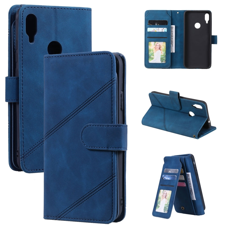 For Xiaomi Redmi Note 7 Skin Feel Business Horizontal Flip PU Leather Case with Holder & Multi-Card Slots & Wallet & Lanyard & Photo Frame
