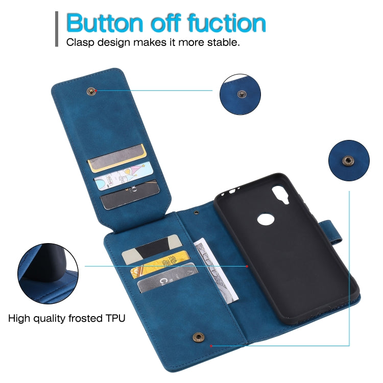 For Xiaomi Redmi Note 7 Skin Feel Business Horizontal Flip PU Leather Case with Holder & Multi-Card Slots & Wallet & Lanyard & Photo Frame