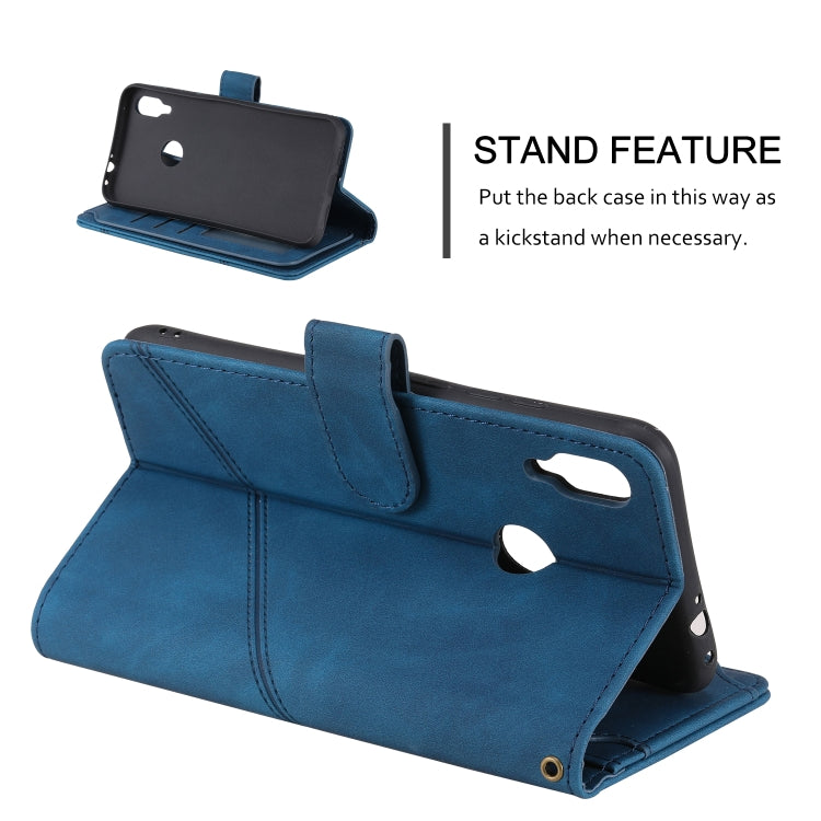 For Xiaomi Redmi Note 7 Skin Feel Business Horizontal Flip PU Leather Case with Holder & Multi-Card Slots & Wallet & Lanyard & Photo Frame