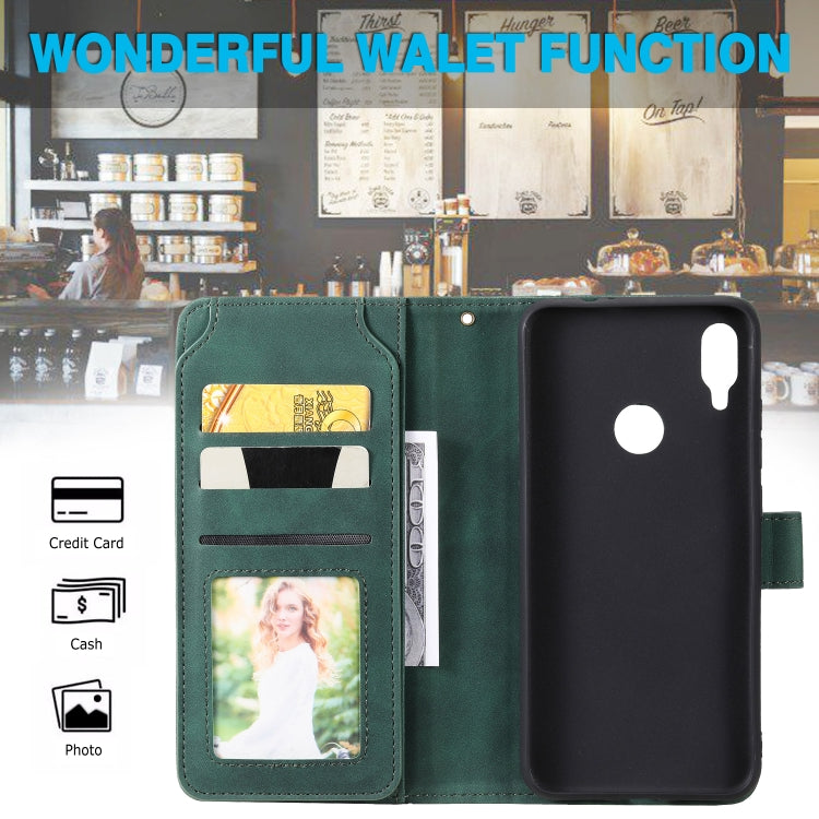 For Xiaomi Redmi Note 7 Skin Feel Business Horizontal Flip PU Leather Case with Holder & Multi-Card Slots & Wallet & Lanyard & Photo Frame
