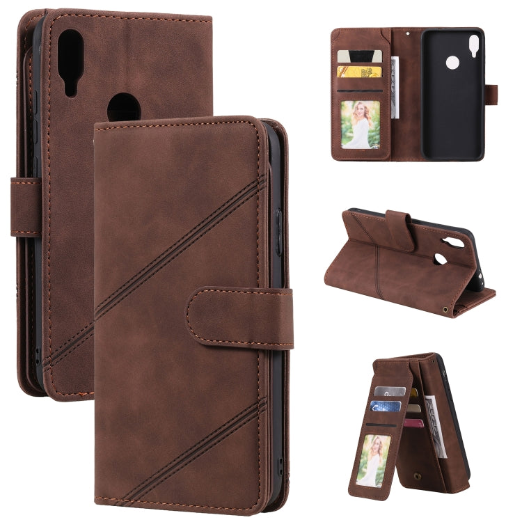 For Xiaomi Redmi Note 7 Skin Feel Business Horizontal Flip PU Leather Case with Holder & Multi-Card Slots & Wallet & Lanyard & Photo Frame