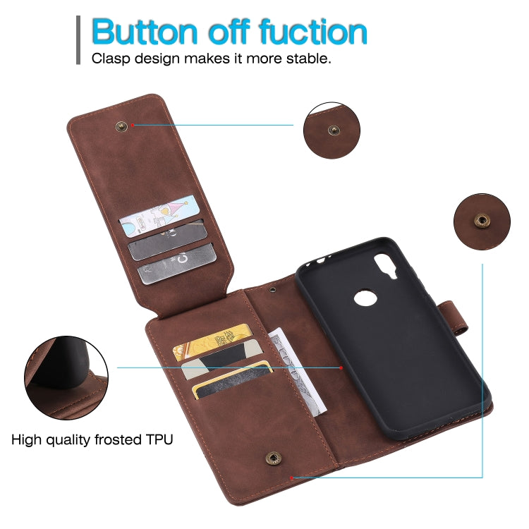For Xiaomi Redmi Note 7 Skin Feel Business Horizontal Flip PU Leather Case with Holder & Multi-Card Slots & Wallet & Lanyard & Photo Frame