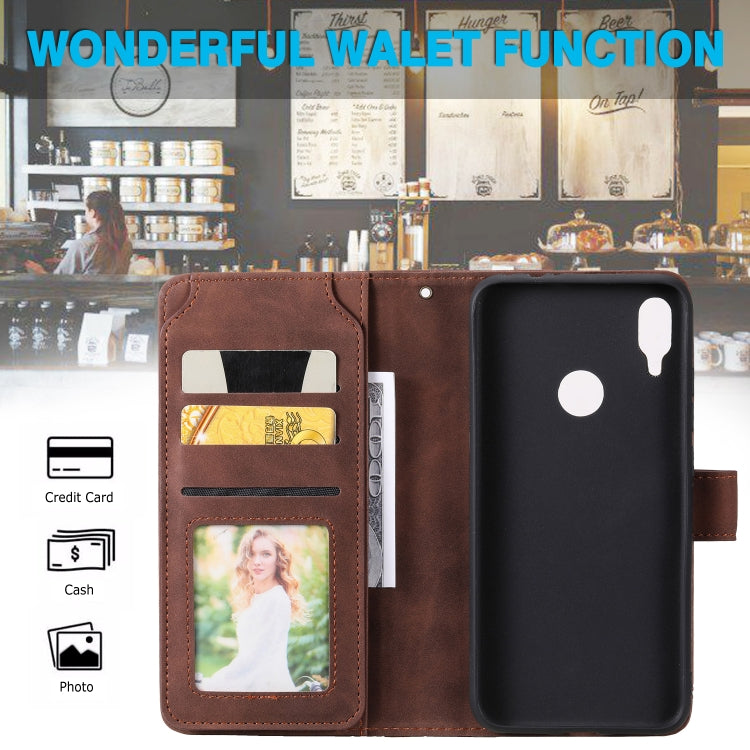 For Xiaomi Redmi Note 7 Skin Feel Business Horizontal Flip PU Leather Case with Holder & Multi-Card Slots & Wallet & Lanyard & Photo Frame