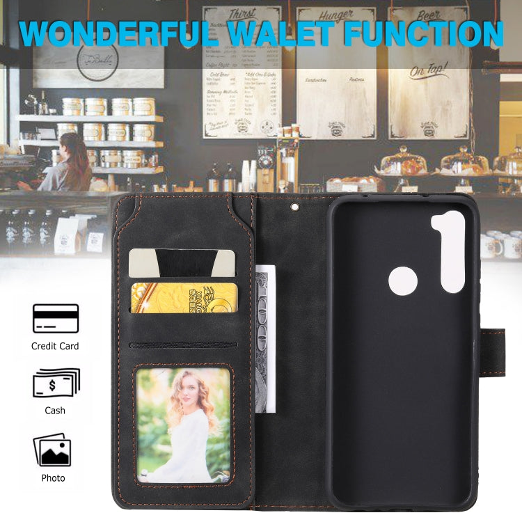 For Xiaomi Redmi Note 8 Skin Feel Business Horizontal Flip PU Leather Case with Holder & Multi-Card Slots & Wallet & Lanyard & Photo Frame
