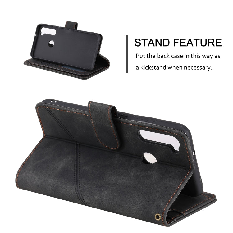 For Xiaomi Redmi Note 8 Skin Feel Business Horizontal Flip PU Leather Case with Holder & Multi-Card Slots & Wallet & Lanyard & Photo Frame
