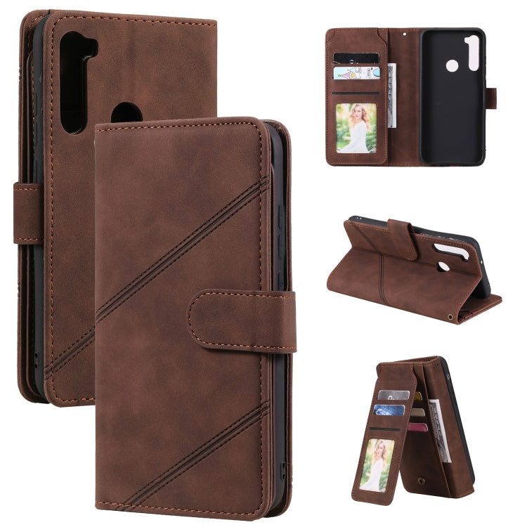For Xiaomi Redmi Note 8 Skin Feel Business Horizontal Flip PU Leather Case with Holder & Multi-Card Slots & Wallet & Lanyard & Photo Frame