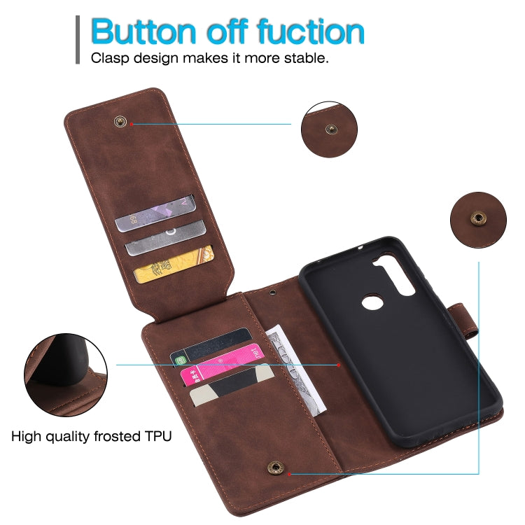 For Xiaomi Redmi Note 8 Skin Feel Business Horizontal Flip PU Leather Case with Holder & Multi-Card Slots & Wallet & Lanyard & Photo Frame