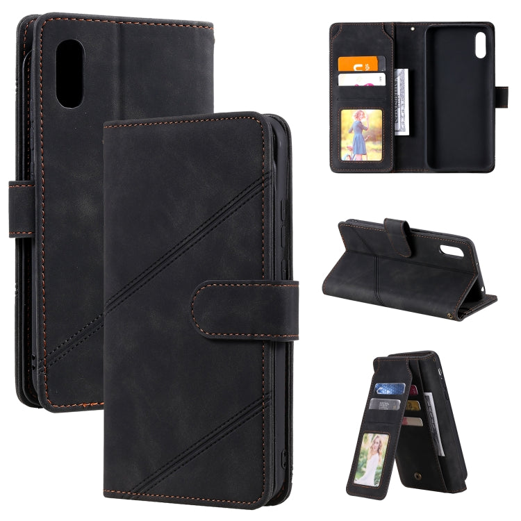 For Xiaomi Redmi 9A Skin Feel Business Horizontal Flip PU Leather Case with Holder & Multi-Card Slots & Wallet & Lanyard & Photo Frame