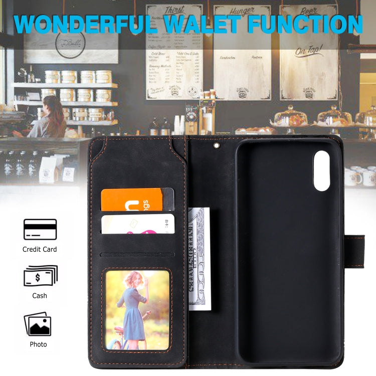 For Xiaomi Redmi 9A Skin Feel Business Horizontal Flip PU Leather Case with Holder & Multi-Card Slots & Wallet & Lanyard & Photo Frame