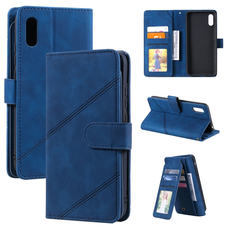 For Xiaomi Redmi 9A Skin Feel Business Horizontal Flip PU Leather Case with Holder & Multi-Card Slots & Wallet & Lanyard & Photo Frame