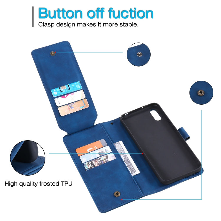For Xiaomi Redmi 9A Skin Feel Business Horizontal Flip PU Leather Case with Holder & Multi-Card Slots & Wallet & Lanyard & Photo Frame