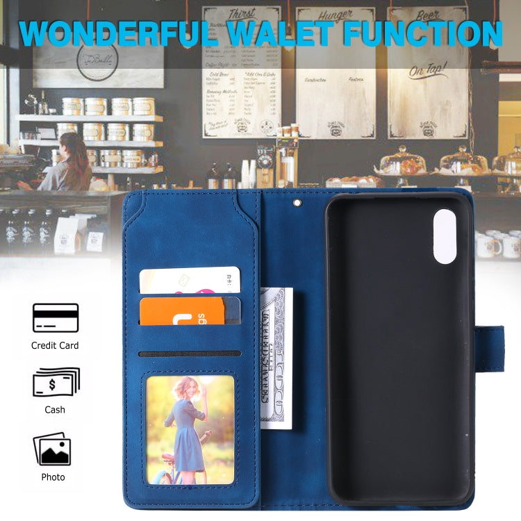 For Xiaomi Redmi 9A Skin Feel Business Horizontal Flip PU Leather Case with Holder & Multi-Card Slots & Wallet & Lanyard & Photo Frame