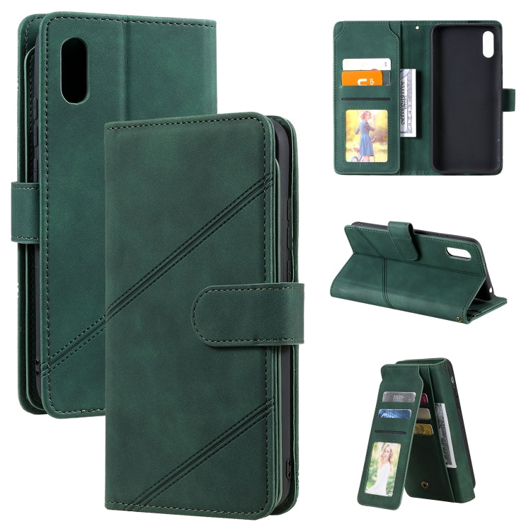 For Xiaomi Redmi 9A Skin Feel Business Horizontal Flip PU Leather Case with Holder & Multi-Card Slots & Wallet & Lanyard & Photo Frame