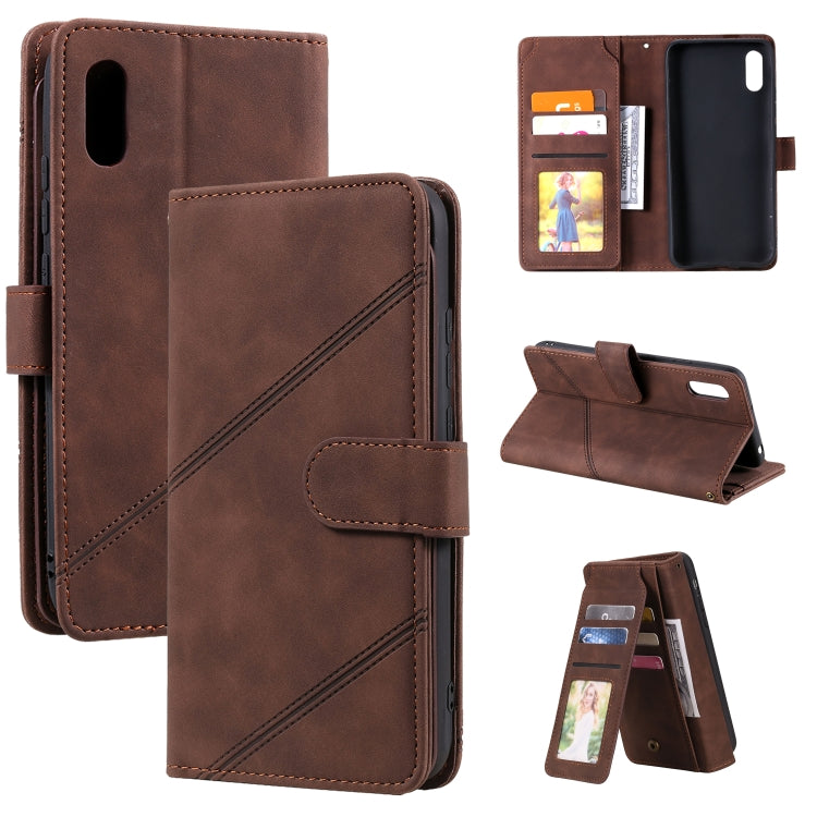 For Xiaomi Redmi 9A Skin Feel Business Horizontal Flip PU Leather Case with Holder & Multi-Card Slots & Wallet & Lanyard & Photo Frame